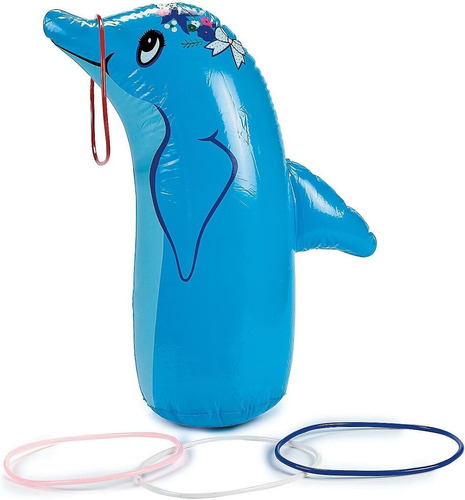 Fun Express Inflatable Dolphin Ring Toss Game Set - Under Th