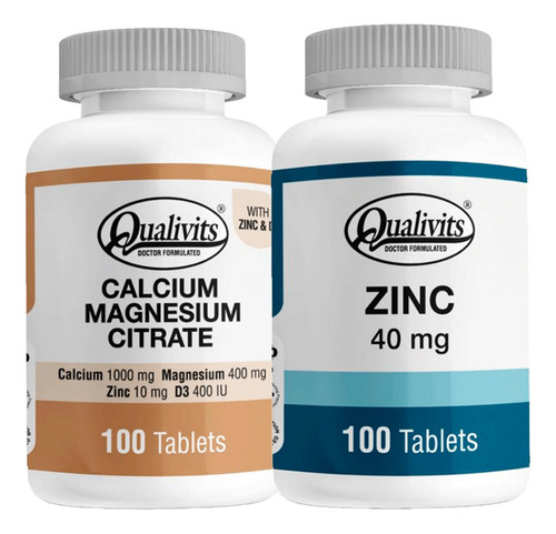 Zinc 40 Mg + Calcio, Magnesio, Vitamina D3 - Qualivits