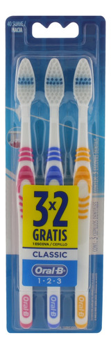 Escova Dental Macia Oral-B 1-2-3 Classic 3 Unidades Grátis 1 Escova