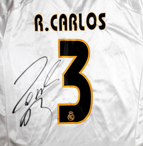 Jersey Autografiado Roberto Carlos Real Madrid Galacticos