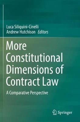 Libro More Constitutional Dimensions Of Contract Law : A ...