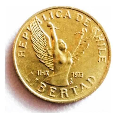 Moneda 5 Pesos 1989 De Chile (ángel De La Libertad)