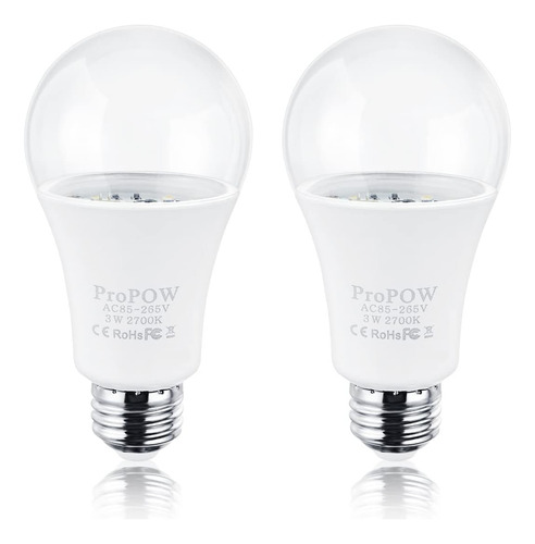 Bombilla Led E26 Con Cubierta Transparente A19 3w Para Inter