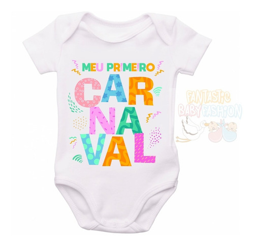 Roupa Body Bebê Personalizado Primeiro Carnaval