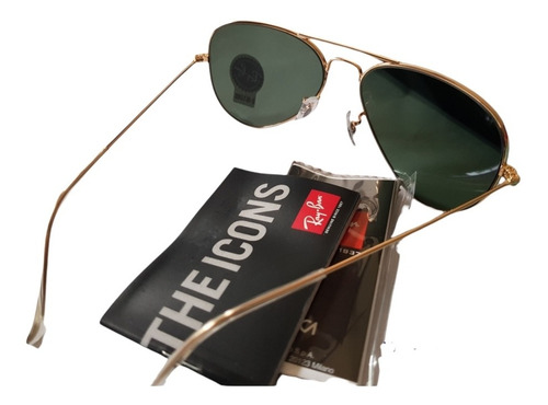 Lentes De Sol Ray Ban Aviador Classic 3025 L205 Dorado/verde