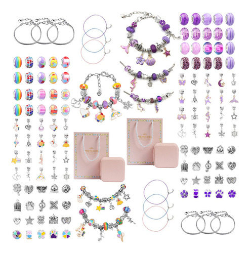 Kit De 2 Joyas Para Niños, Pulsera De Princesa Con Cuentas H