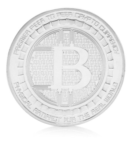 Moneda Conmemorativa Bitcoin Plateada ( Anonymous Mint )