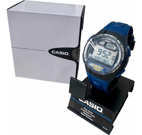 Reloj Casio Hombre Digital Azul Silicona Con Luz Sumergible