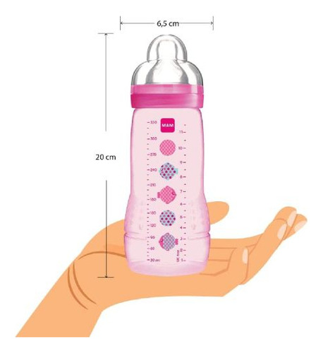 Mamadeira Easy Active Bico 4m+ Rosa 330ml MAM