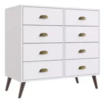 Comprar Comodas Cajoneras 8 Cajones Living Dormitorio Compacta Blanco