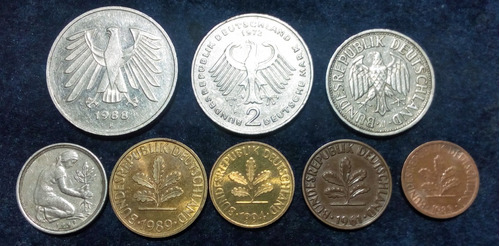 Monedas Alemania Decadas Del 40/90. Lote #2. 9 Uni
