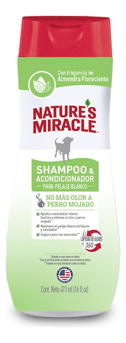 Nature's Miracle Shampoo Y Acondic 473 Ml Pelajes Blancos Fragancia Almendra Floreciente