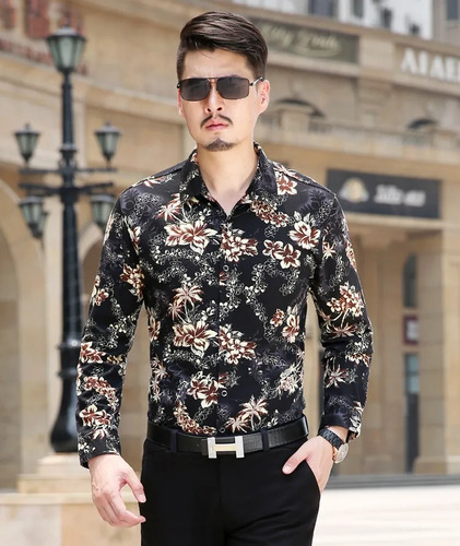 Vestidos Florales Para Hombre, Camisas De Algodón, Casuales,