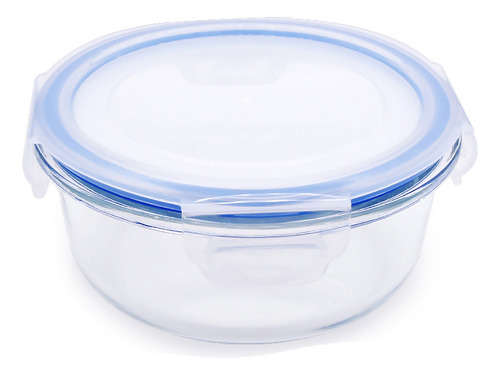 Contenedor Redondo De Vidrio Con Tapa Hermetica 620 Ml Color Transparente