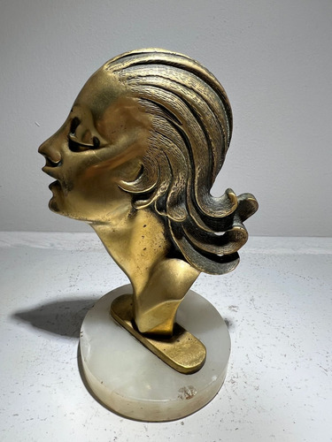 Antigua Escultura En Bronce Original Eva Base Marmol (Usado)
