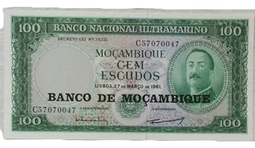 Moçambique: Bela Cédula 100 Escudos 1961  Fe