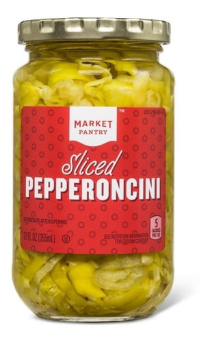 Chiles Pepperoncini En Rajas Market Pantry Americanos 355ml