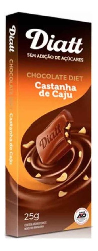 Caixa De Chocolate Diet Castanha De Caju 25g 12un Sem Açúcar