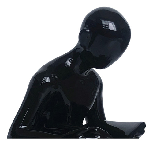 Lector Estatua Figuras Coleccionables Pensador Negro