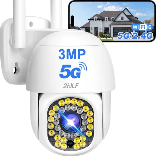 comprar 2nlf 5g y 2.4g 3MP Cámara de Seguridad Exterior Wifi Impermeable Color Blanco