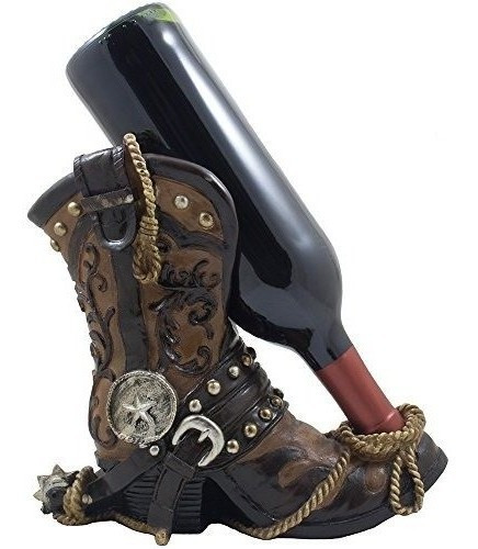 Fancy Cowboy Boot Wine Bottle Holder Soporte De Exhibicion
