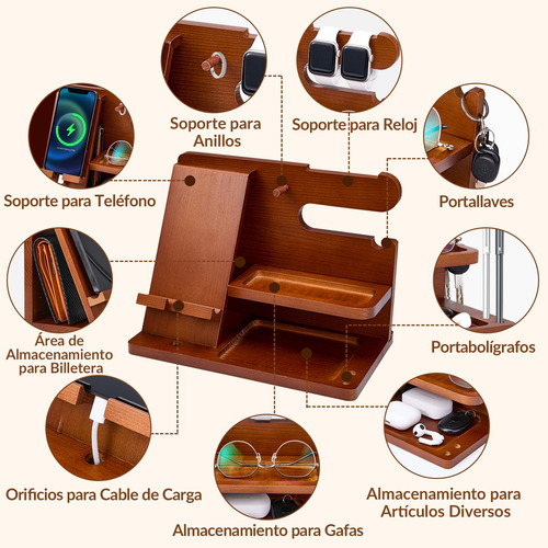Organizador Buro Regalo Hombre Cartera Celular Reloj Llaves
