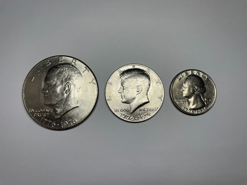 Lote 3 Monedas Bicentenario Estados Unidos