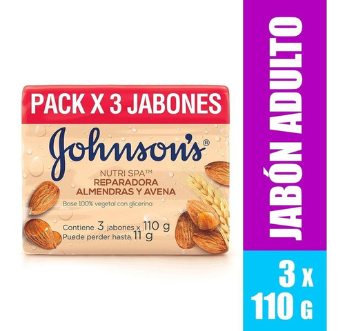 Jabón Johnson´s Avena Y Almendras 3 Uni - kg a $104