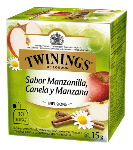 Té Twinings Manzanilla, Canela Y Manzana 15g 10 Saquitos