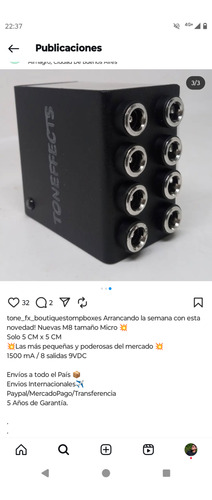 Fuente Pedales 8 Salidas Marca Toneffects (Usado)