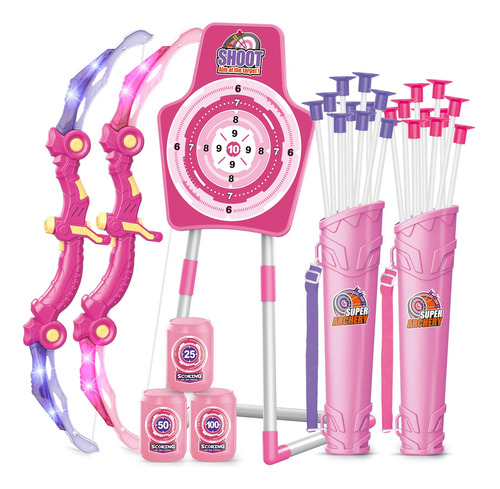 Set Tiro Con Arco Iluminado Para Niñas De 5 A 10 Años 2 Arco