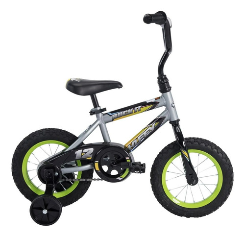 Bicicleta Huffy Rock It R12  Gris/verde Infantil Freno Pie