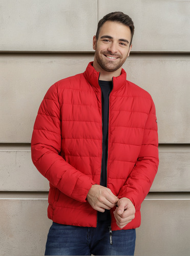 Parka Stretch Pufer Rojo Calvin Klein