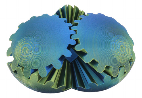 La Bola De Engranaje Impresa En 3d De Blue Gearsphere Alivia