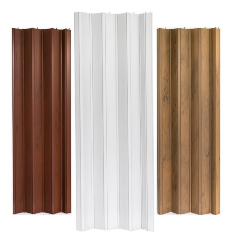 Puerta Plegable Pvc Marrón  Veteado 2,10 X 0,90