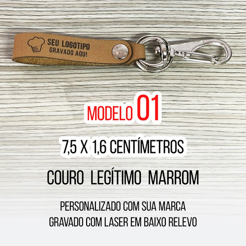 Chaveiros Em Couro Legítimo Personalizados - 40un.