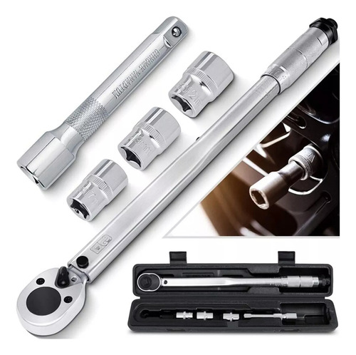 Juego De Llave Dinamométrica Ajustable De Clic De 1/2 Pulgad