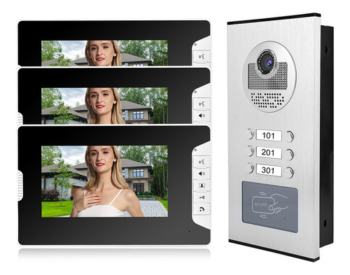 Sistema De Intercomunicador De Puerta De 7 Pulgadas Con 3 Mo