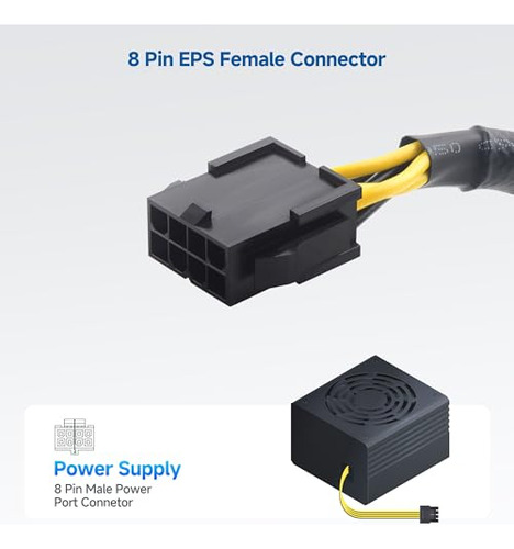 Pacote Cable Matters Com 2: Extensão Eps De 10 Polegadas De