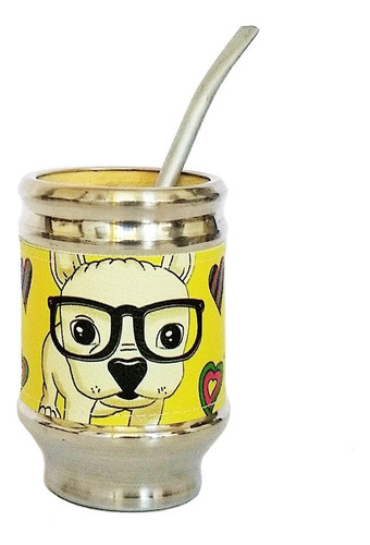 Imagen 3 de 9 de Equipo De Mate Madera Completo Yellow Dog Regalo Cuero