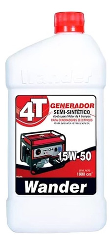 Aceite Semisintetico Generador Electrico 15w50 Wander X 1 Lt