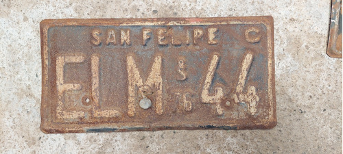 Antigua Placa Patente De San Felipe 1976