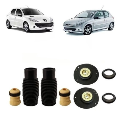 Kit 2 Cazoletas Crapodinas Topes Y Fuelles Peugeot 206-207