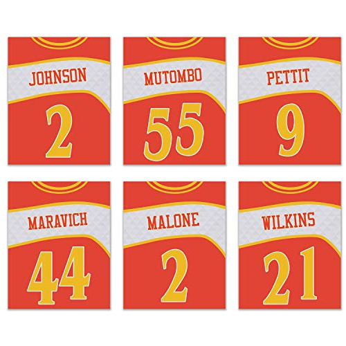 Juego De Pósteres De Atlanta Hawks De Seis Camisetas D...