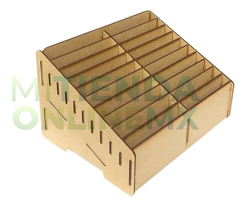 Imagen 3 de 4 de Caja Comandero Organizador Mdf Con 20 Espacios