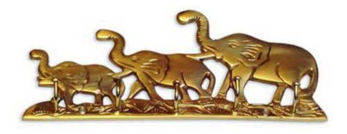 Llavero Portallaves De Bronce Elefantes 5 Ganchos Ab Brass