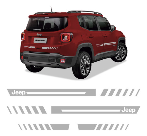 Faixa Lateral/traseiro Cinza Jeep Renegade Sport - Genérico