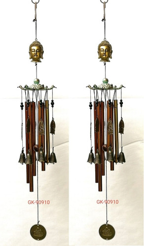 Feng Shui Wind Chime Colgante De Buda 5 Tubos 4 Campanas 