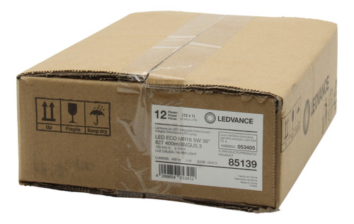 12 Focos Ledvance Mr16 Led 5w 2700k 100-240v Gu5.3 85139