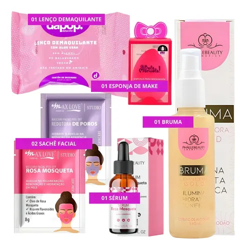 Kit Skincare Cuidado Facial Limpa Ilumina Hidrata Tonifica